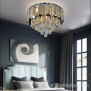 Lustres modernos de cristal de luxo com luzes pendentes